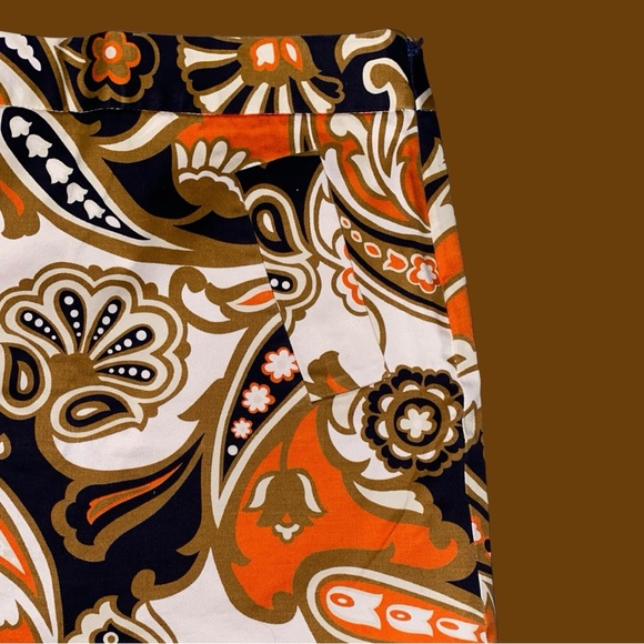 EUC J. CREW STRETCH WOMENS COTTON VINTAGE STYLE PAISLEY PATTERN MINI SKIRT•S/0 - Picture 8 of 14